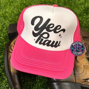 Yee Haw Pink Trucker Hat by